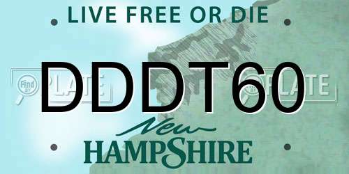 DDDT60 New Hampshire License Plate