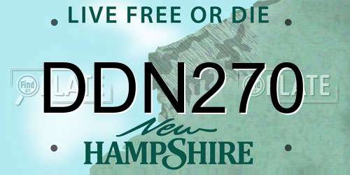 DDN270 New Hampshire License Plate