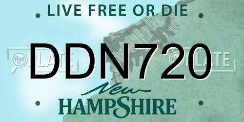 DDN720 New Hampshire License Plate