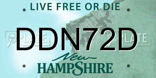 DDN72D New Hampshire License Plate