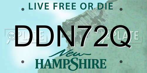 DDN72Q New Hampshire License Plate