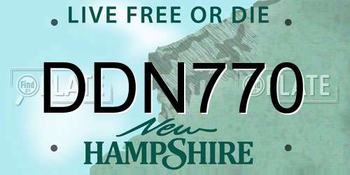 DDN770 New Hampshire License Plate