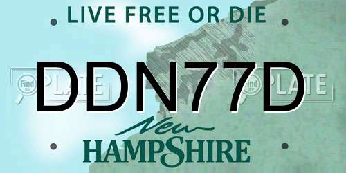 DDN77D New Hampshire License Plate