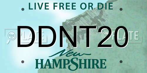 DDNT20 New Hampshire License Plate
