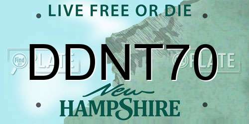 DDNT70 New Hampshire License Plate
