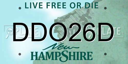 DDO26D New Hampshire License Plate