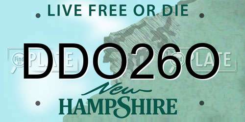 DDO26O New Hampshire License Plate