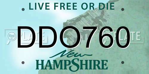 DDO760 New Hampshire License Plate