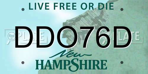 DDO76D New Hampshire License Plate