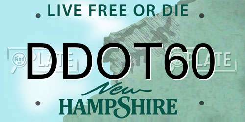 DDOT60 New Hampshire License Plate