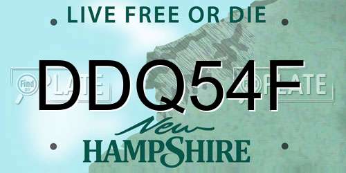 DDQ54F New Hampshire License Plate