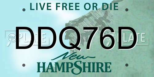 DDQ76D New Hampshire License Plate