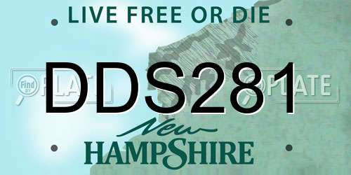 DDS281 New Hampshire License Plate