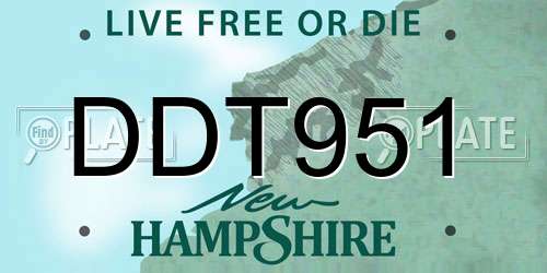DDT951 New Hampshire License Plate