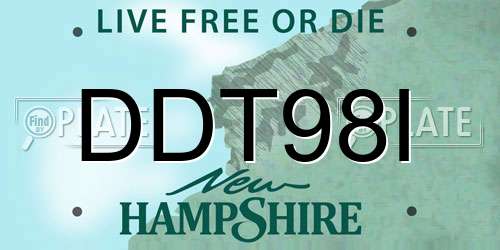 DDT98I New Hampshire License Plate