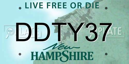 DDTY37 New Hampshire License Plate
