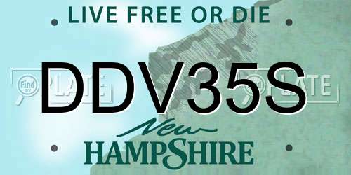 DDV35S New Hampshire License Plate