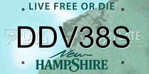 DDV38S New Hampshire License Plate