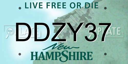 DDZY37 New Hampshire License Plate