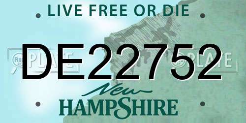 DE22752 New Hampshire License Plate