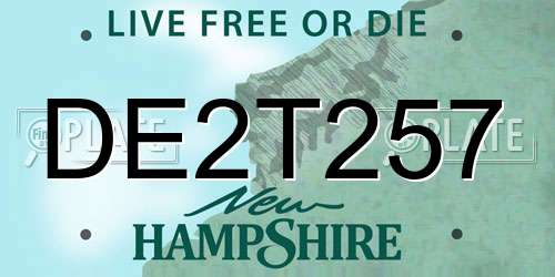 DE2T257 New Hampshire License Plate