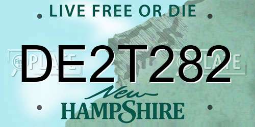DE2T282 New Hampshire License Plate