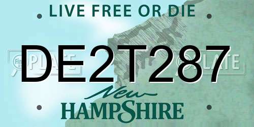 DE2T287 New Hampshire License Plate