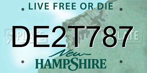 DE2T787 New Hampshire License Plate