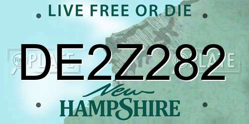 DE2Z282 New Hampshire License Plate