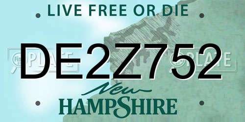 DE2Z752 New Hampshire License Plate