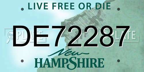 DE72287 New Hampshire License Plate