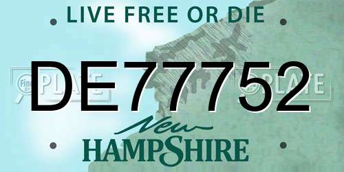 DE77752 New Hampshire License Plate