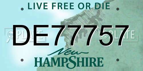 DE77757 New Hampshire License Plate