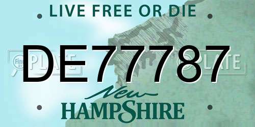 DE77787 New Hampshire License Plate