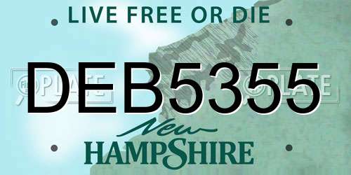 DEB5355 New Hampshire License Plate