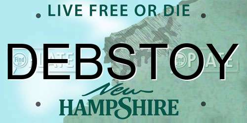 DEBSTOY New Hampshire License Plate