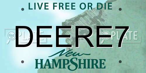 DEERE7 New Hampshire License Plate