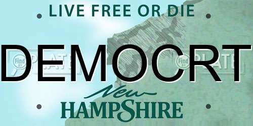 DEMOCRT New Hampshire License Plate
