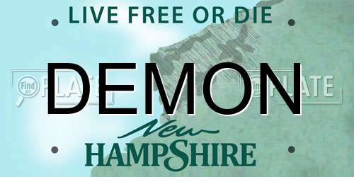 DEMON New Hampshire License Plate