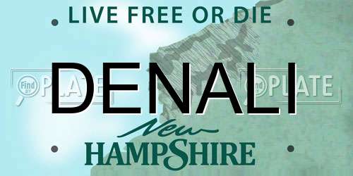 DENALI New Hampshire License Plate