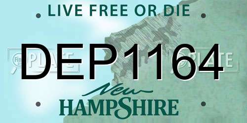 DEP1164 New Hampshire License Plate