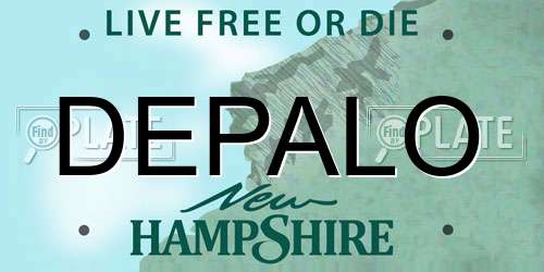 DEPALO New Hampshire License Plate