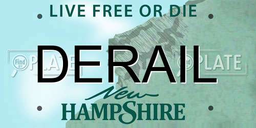 DERAIL New Hampshire License Plate