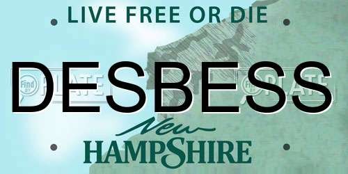 DESBESS New Hampshire License Plate