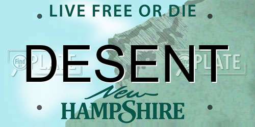 DESENT New Hampshire License Plate