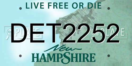 DET2252 New Hampshire License Plate