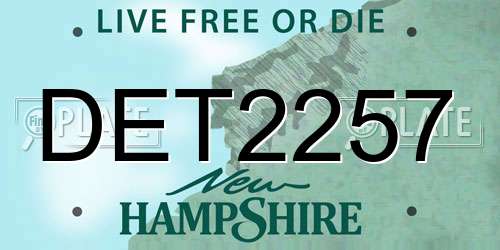 DET2257 New Hampshire License Plate