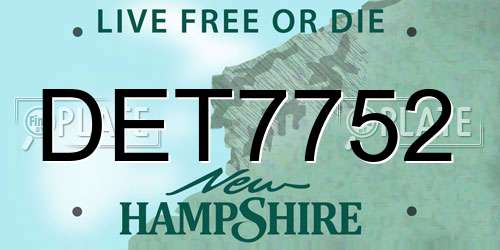 DET7752 New Hampshire License Plate