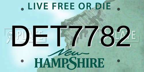 DET7782 New Hampshire License Plate