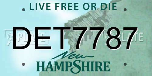 DET7787 New Hampshire License Plate
